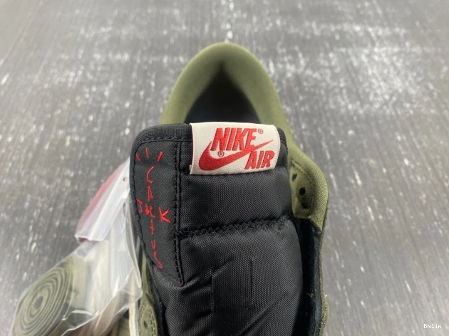 Bmlin OLIVE' AIR SCOTT 1 JORDAN OG LOW DM7866-002 TRAVIS SP 'BLACK X 0717